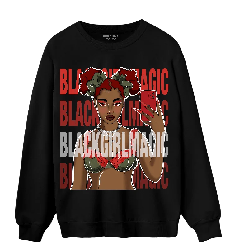 NastyJamz Dunk Low Mystic Red Sweatshirt Match Black Magic Girl Selfie