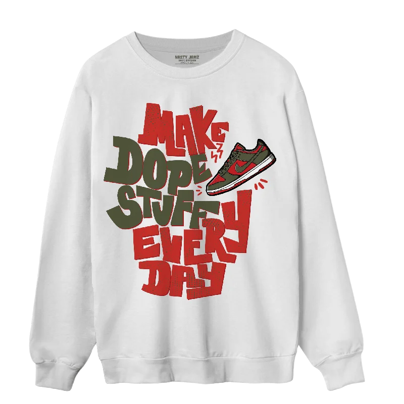 NastyJamz Dunk Low Mystic Red Sweatshirt Match Dope Sneaker