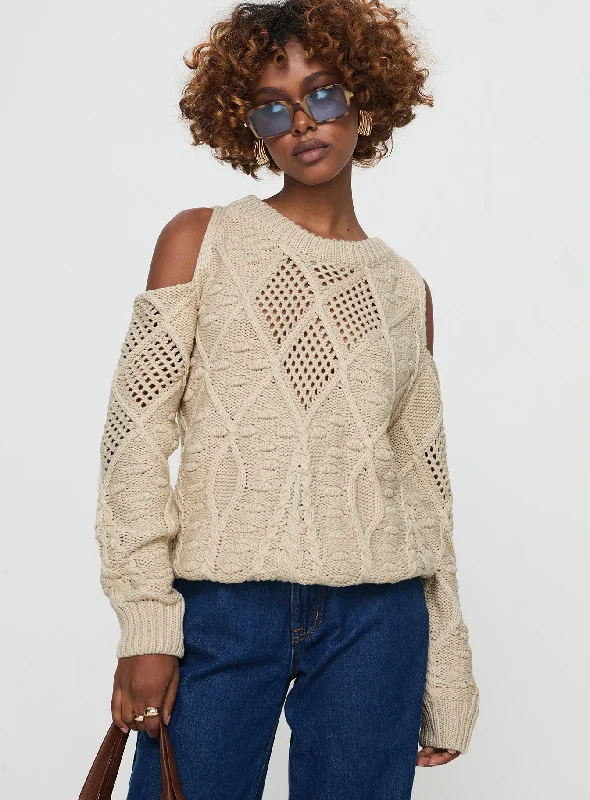 Colser Cable Knit Sweater Beige Beige