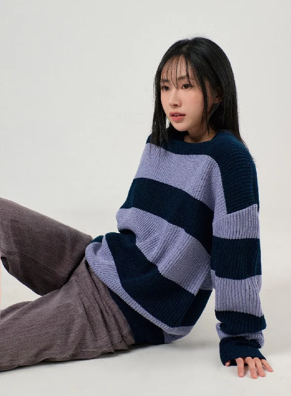 Stripe Knit Sweater OF405